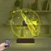Saksafon Enstrüman Müzik Nota Kişiye Özel Saatli 3D Lamba - Masa Gece Lambası