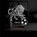 Aslan Futbol Taraftar Özel Saatli 3D Lamba - Masa Gece Lambası