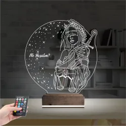 Adalet Kadın Hukuk Avukat Kişiye Özel 3D Lamba - Masa Gece Lambası
