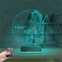 Adalet Kadın Hukuk Avukat Kişiye Özel 3D Lamba - Masa Gece Lambası