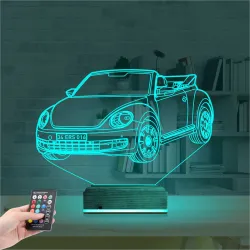 Beetle Vosvos Araba Kişiye Özel 3D Lamba - Masa Gece Lambası