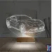 Spor Araba Ferrari Kişiye Özel 3D Lamba - Masa Gece Lambası