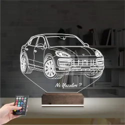 Jeep Phosche Cayanne Kişiye Özel 3D Lamba - Masa Gece Lambası