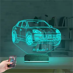Jeep Phosche Cayanne Kişiye Özel 3D Lamba - Masa Gece Lambası