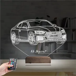 Spor Araba Audi Kişiye Özel 3D Lamba - Masa Gece Lambası