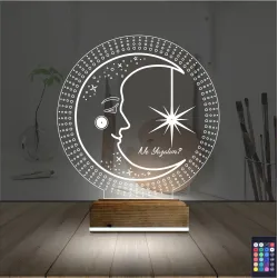 Ay Dede Kişiye Özel 3D Lamba - Masa Gece Lambası