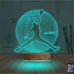 Basketbol Nba Jordan Kişiye Özel 3D Lamba - Masa Gece Lambası