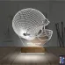Beyzbol Kask Kişiye Özel 3D Lamba - Masa Gece Lambası
