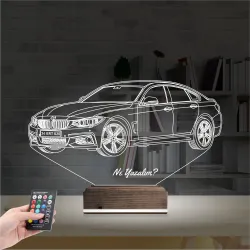 Araba Bmw 4.20 Kişiye Özel 3D Lamba - Masa Gece Lambası