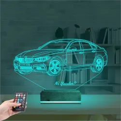 Araba Bmw 4.20 Kişiye Özel 3D Lamba - Masa Gece Lambası
