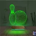 Bowling Topu Kişiye Özel 3D Lamba - Masa Gece Lambası