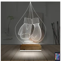 Box Boks Boksör Kişiye Özel 3D Lamba - Masa Gece Lambası
