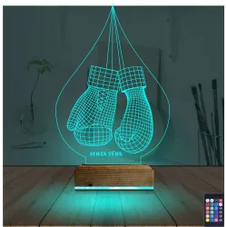 Box Boks Boksör Kişiye Özel 3D Lamba - Masa Gece Lambası