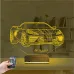 Araba Chevrolet Corvette Kişiye Özel 3D Lamba - Masa Gece Lambası