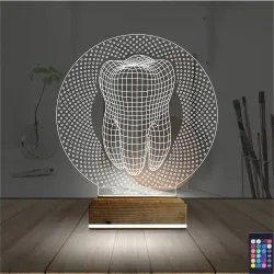 Diş Hekimi Hediye Kişiye Özel 3D Lamba - Masa Gece Lambası