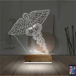 Doktor Tıp Logo Kişiye Özel 3D Lamba - Masa Gece Lambası