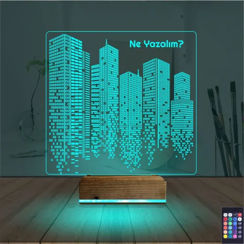 Emlak İnşaat Müteahhit Kişiye Özel 3D Lamba - Masa Gece Lambası