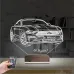 Spor Araba Mustang Kişiye Özel 3D Lamba - Masa Gece Lambası