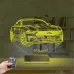 Spor Araba Mustang Kişiye Özel 3D Lamba - Masa Gece Lambası