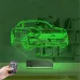Spor Araba Mustang Kişiye Özel 3D Lamba - Masa Gece Lambası