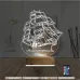 Gemi Kaptan Kişiye Özel 3D Lamba - Masa Gece Lambası