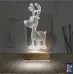 Geyik Yılbaşı Kişiye Özel 3D Lamba - Masa Gece Lambası