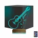 Klasik Gitar Müzik Kişiye Özel 3D Lamba - Masa Gece Lambası