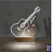 Klasik Gitar Müzik Kişiye Özel 3D Lamba - Masa Gece Lambası