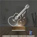 Klasik Gitar Müzik Kişiye Özel 3D Lamba - Masa Gece Lambası