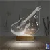 Klasik Gitar Müzik Nota Kişiye Özel 3D Lamba - Masa Gece Lambası