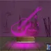 Klasik Gitar Müzik Nota Kişiye Özel 3D Lamba - Masa Gece Lambası