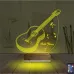Klasik Gitar Müzik Nota Kişiye Özel 3D Lamba - Masa Gece Lambası