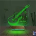 Klasik Gitar Müzik Nota Kişiye Özel 3D Lamba - Masa Gece Lambası