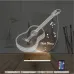 Klasik Gitar Müzik Nota Kişiye Özel 3D Lamba - Masa Gece Lambası