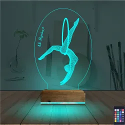 Jimnastik Kişiye Özel 3D Lamba - Masa Gece Lambası