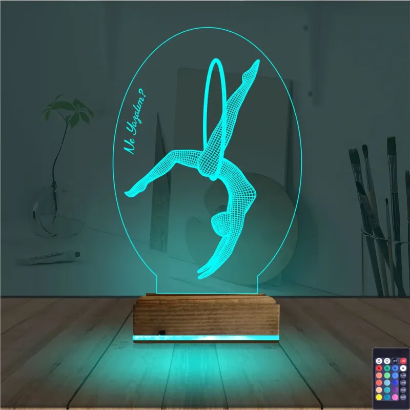 Jimnastik Kişiye Özel 3D Lamba - Masa Gece Lambası