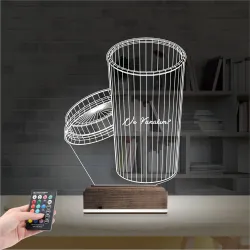Kahve Kişiye Özel 3D Lamba - Masa Gece Lambası