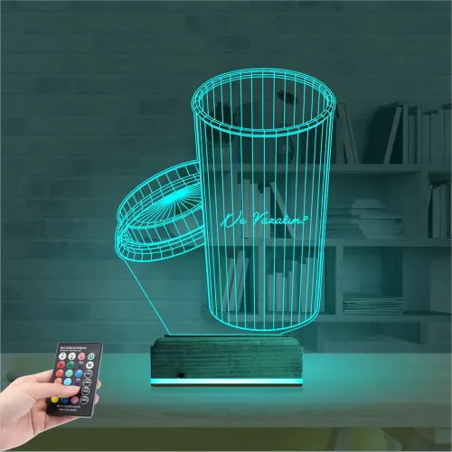 Kahve Kişiye Özel 3D Lamba - Masa Gece Lambası