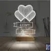 Kalp Sevgiliye Hediye Kişiye Özel 3D Lamba - Masa Gece Lambası