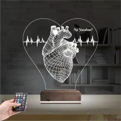 Kalp Doktoru Cerrah Kişiye Özel 3D Lamba - Masa Gece Lambası