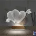 Kalp Sevgiliye Hediye Kişiye Özel 3D Lamba - Masa Gece Lambası