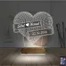 Kalp Sevgiliye Hediye Kişiye Özel 3D Lamba - Masa Gece Lambası