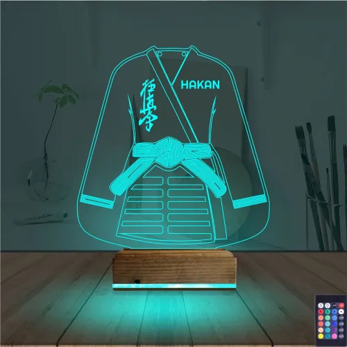 Karate Tekvando Judo Kişiye Özel 3D Lamba - Masa Gece Lambası