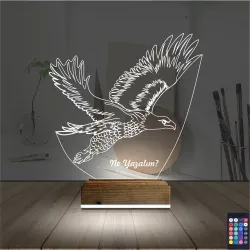 Kartal Taraftar Kişiye Özel 3D Lamba - Masa Gece Lambası