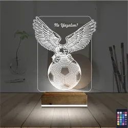 Kartal Futbol Topu Kişiye Özel 3D Lamba - Masa Gece Lambası
