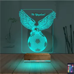 Kartal Futbol Topu Kişiye Özel 3D Lamba - Masa Gece Lambası