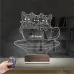 Kedi Fincan Tasarım Kişiye Özel 3D Lamba - Masa Gece Lambası