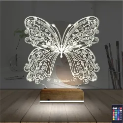 Kelebek Kişiye Özel 3D Lamba - Masa Gece Lambası