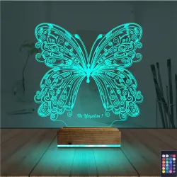 Kelebek Kişiye Özel 3D Lamba - Masa Gece Lambası