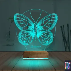 Kelebek Kişiye Özel 3D Lamba - Masa Gece Lambası
